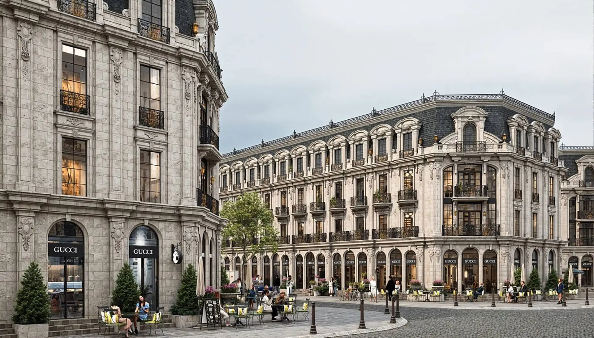 Shophouse thương mại Noble Rivera sở hữu kiến trúc châu Âu sang trọng, mặt tiền đắt giá cùng không gian mua sắm – giải trí sầm uất